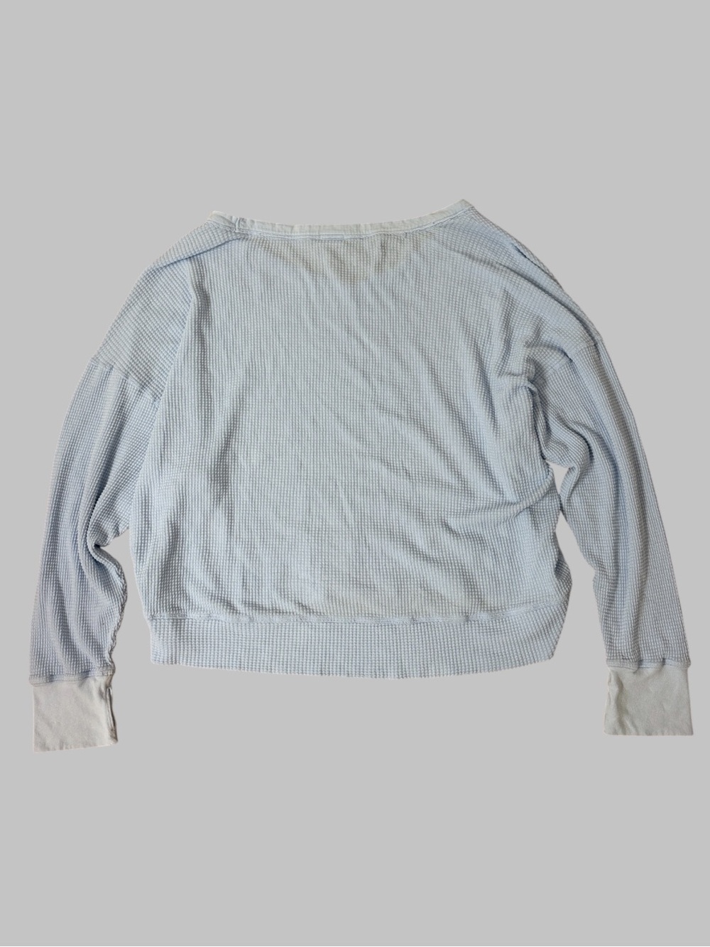Aerie Offline Pastel Blue Waffle Knit Top - Picture 3 of 5